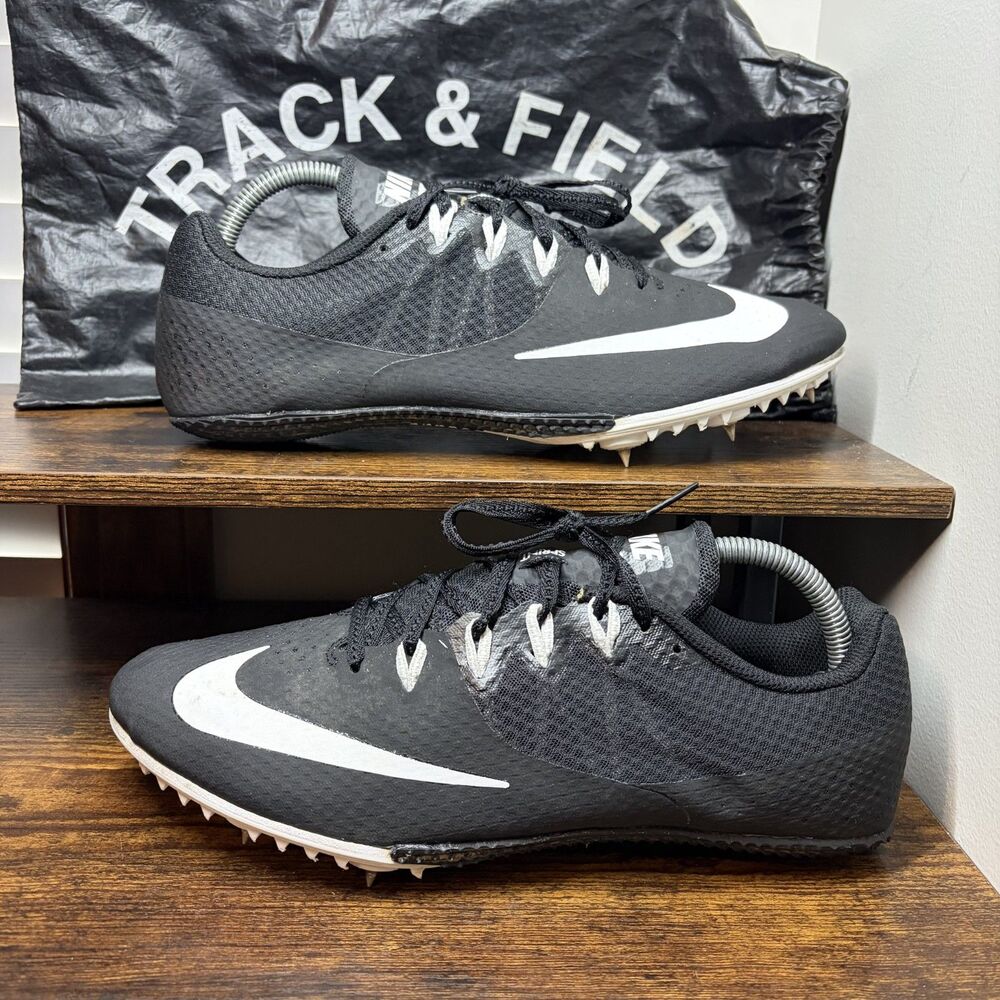Nike Zoom Rival S 8 806554-001 Black White Track Sprint Spikes Mens 10